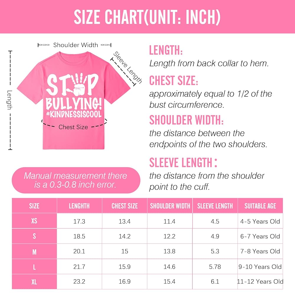 pddstance Pink Shirt Day 2025 for Kids, Unisex Round Neck